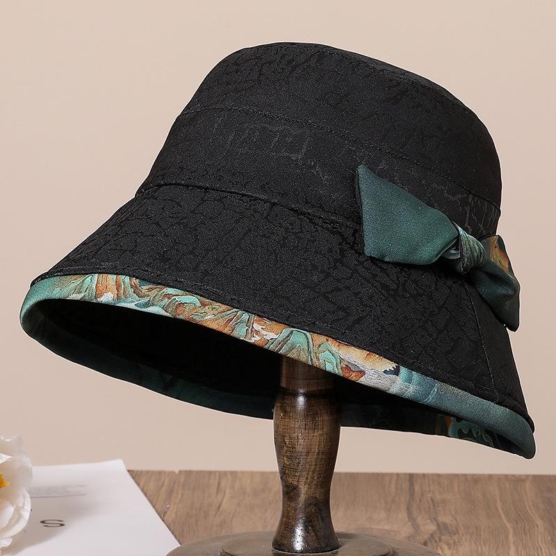 

Женская новая шляпа осень и зима шляпа-цилиндр двойная теплая шляпа-ведро для среднего и пожилого возраста модная шляпа-ведро для мамы One Size