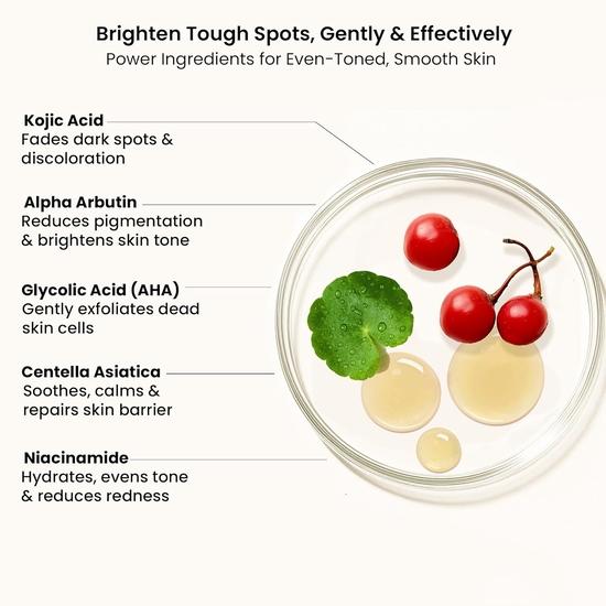 WildOak Brightening & Exfoliating Body Serum | For Dark Neck, Elbows & Knees | 100ml | Fade Dark Spots & Hyperpigmentation