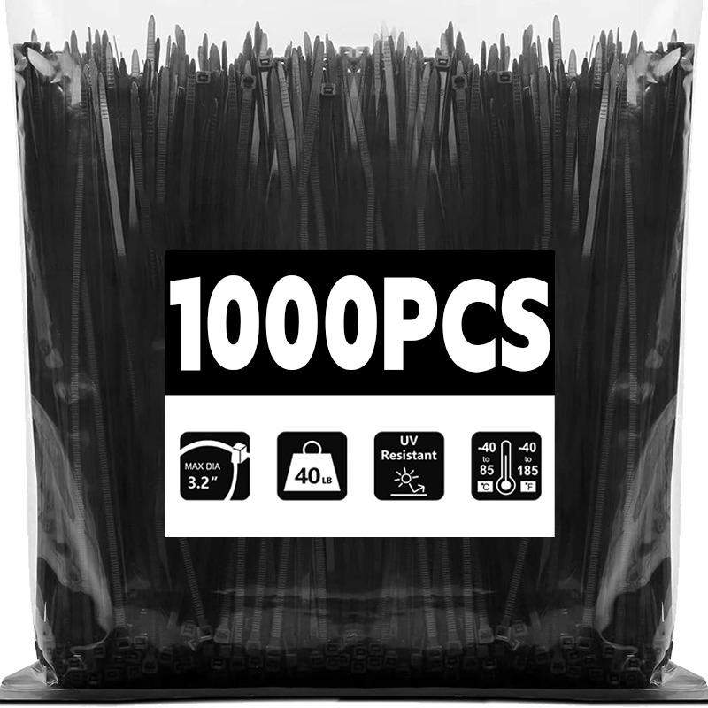 

1000/100 шт. нейлонових кабельних стяжок, самоблокувальних знімних ремінців для шнурів, регульованих кріпильних петль, кабелів, блискавки, пучків, оптом 100PCS