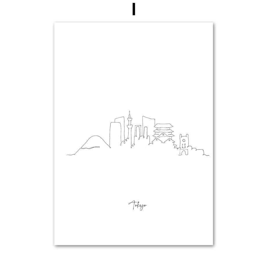 

Париж, Нью-Йорк, Лондон, Сидней, Тадж-Махал, линия, настенная художественная печать, холст, картина, плакат на скандинавскую тему, современный декор, изображение для гостиной A4 21X30cm No Framed