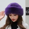 Imitation Fur Plush Beret Hat Solid Color Ear Protection Hat Simple Wool Painter Hat  Girl