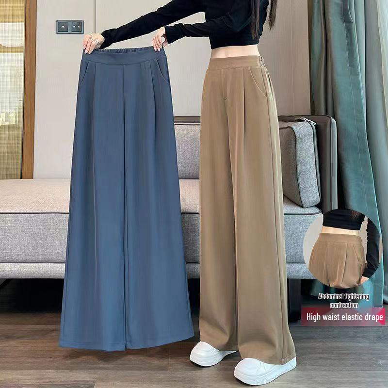 Ice Silk Wide-Leg Plus-Size Women's Summer Slimming Casual Pants