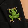 Unique Alloy Jewelry Frog for Women, Rhinestone Stud Earrings, Sparkly Cute Vintage Reptile Animal Brooch Pin, Boho Summer Beach Vacation Statement