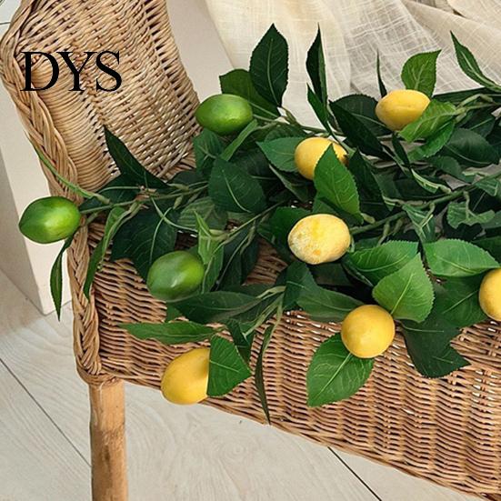 Lemon Branch Centerpiece Artificial Lemons Tree Branches Faux Greenery Stems with Lifelike Fruits Realistic Zero Care Fruit Fake Plants for
