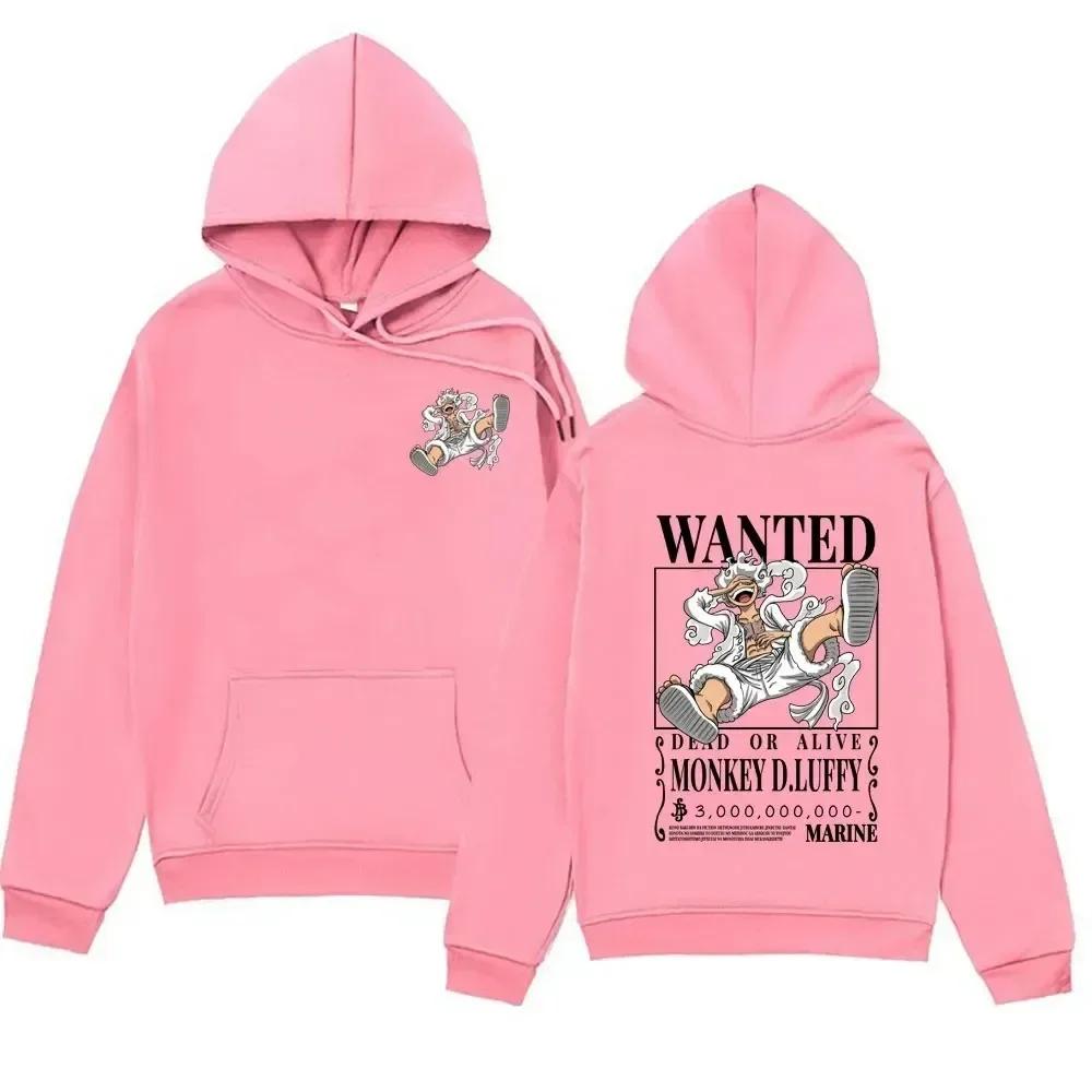 Anime Gear 5 Luffy Graphic Pullovers Men's Vintage Long Sleeve Sweatshirts Japan Manga Hoodie Unisex Fashion Trend Cool Hoodies