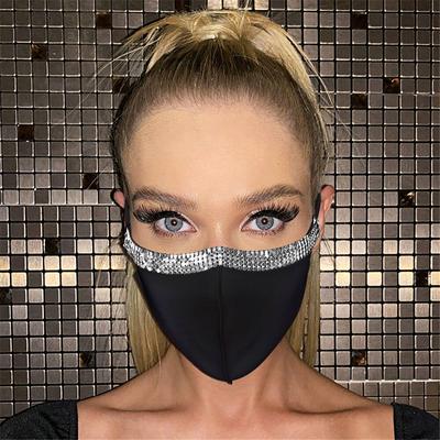 Rhinestone Mask New Dustproof Spliced Metal Mask for Women YX1320