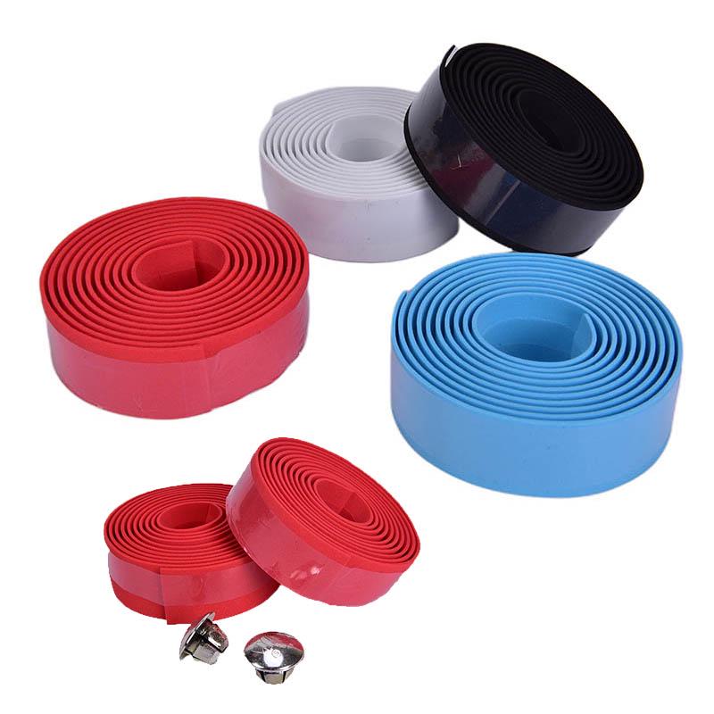 1 Pair Road Bike Bicycle Handlebar Tape Cycling Handle Belt Cork Wrap With Plugs