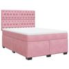 VidaXL Sommier à lattes de lit avec matelas Rose 140x190 cm Velours, lit, lit à plate-forme, lit à panneaux 3293217