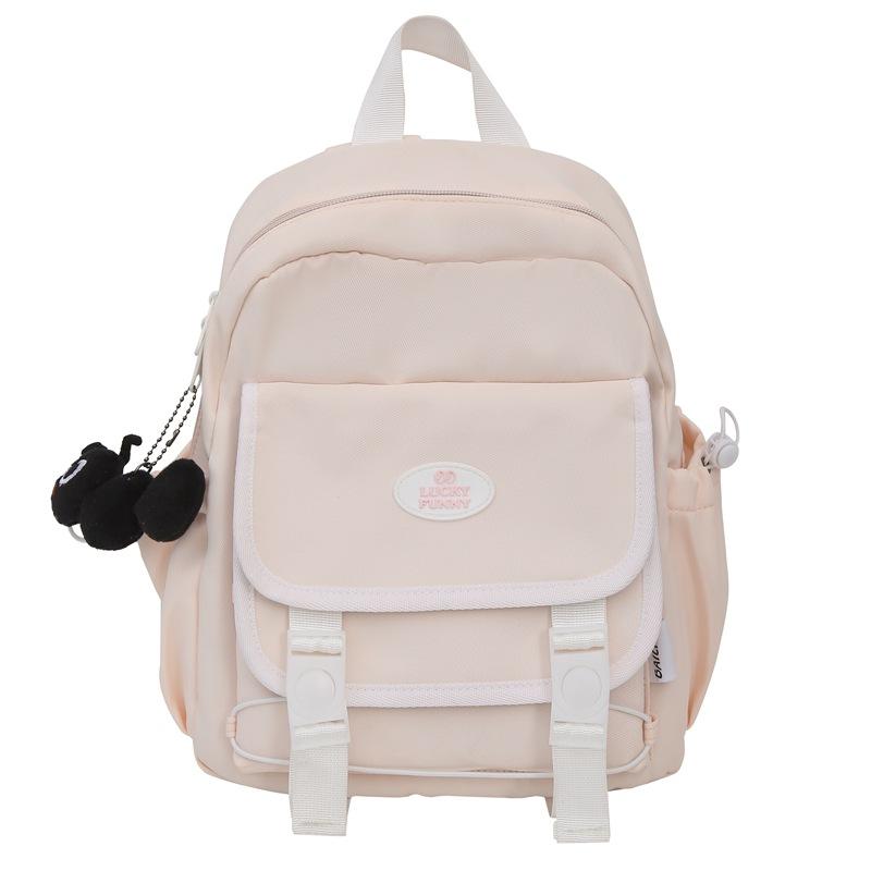 

New Korean version backpack commuting large capacity fashionable versatile strong durable high school junior high school travel bag backpack розовый
