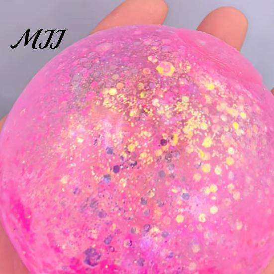 Bling Stressball 1/4 Stück Glitzer Entspannungsball Transparent Mehrfarbig Knetz-Zucker Tragbar Reise Zuhause Büro Angstlösend Fidget