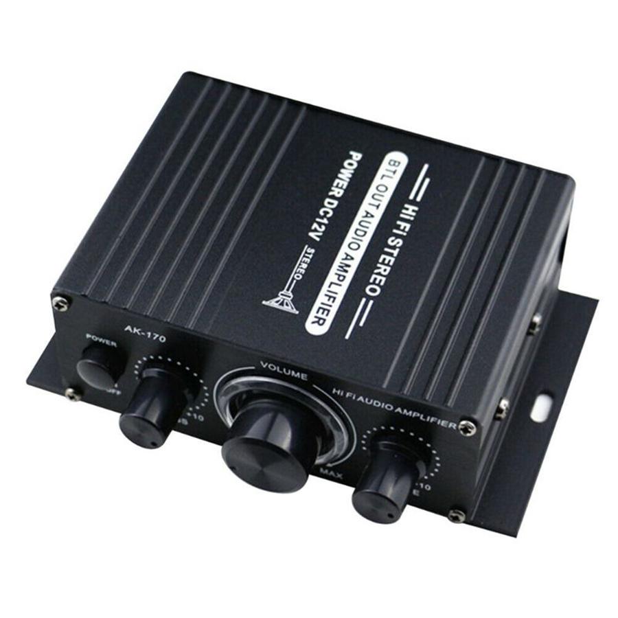 12V 400W Mini HIFI Audio Power Amplifier Home Black Digital Aluminum Alloy AMP