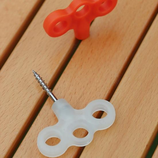 2 stk Treøye Gjenge Jordankere Kraftig Rustfritt Stål Camping Fottur Trampoline Telt Vindtett Tau Fikseringsspenne Jordspiker