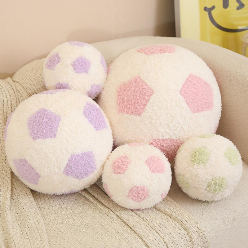 New Colored Wool Ball Doll Cartoon Round Ball Pillow Sofa Cushion Pillow Living Room Ornament Decoration