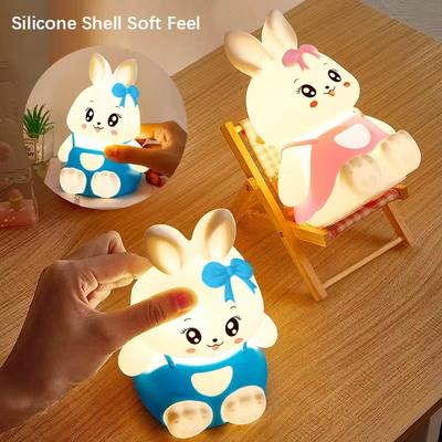 Rabbit Night Light,Touch-Sensitive,Chargable with Timer,Ideal for Home Decor,Perfect Gift Choice