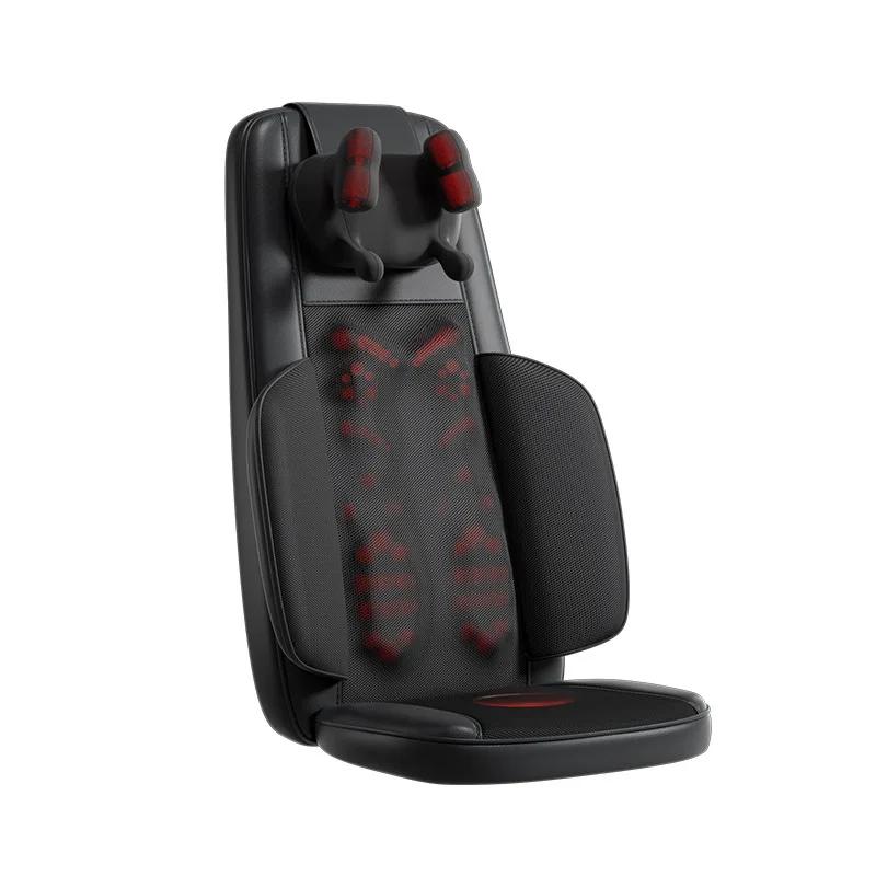 Dual purpose multifunctional neck and lumbar massage device with automatic hot compress, kneading, and full body massage pad