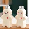 Gingerbread Man Shaped Bottles 500ml Reusable Beverage Container Christmas Gingerbread Man Bottles With Hat And Scarf For Milk