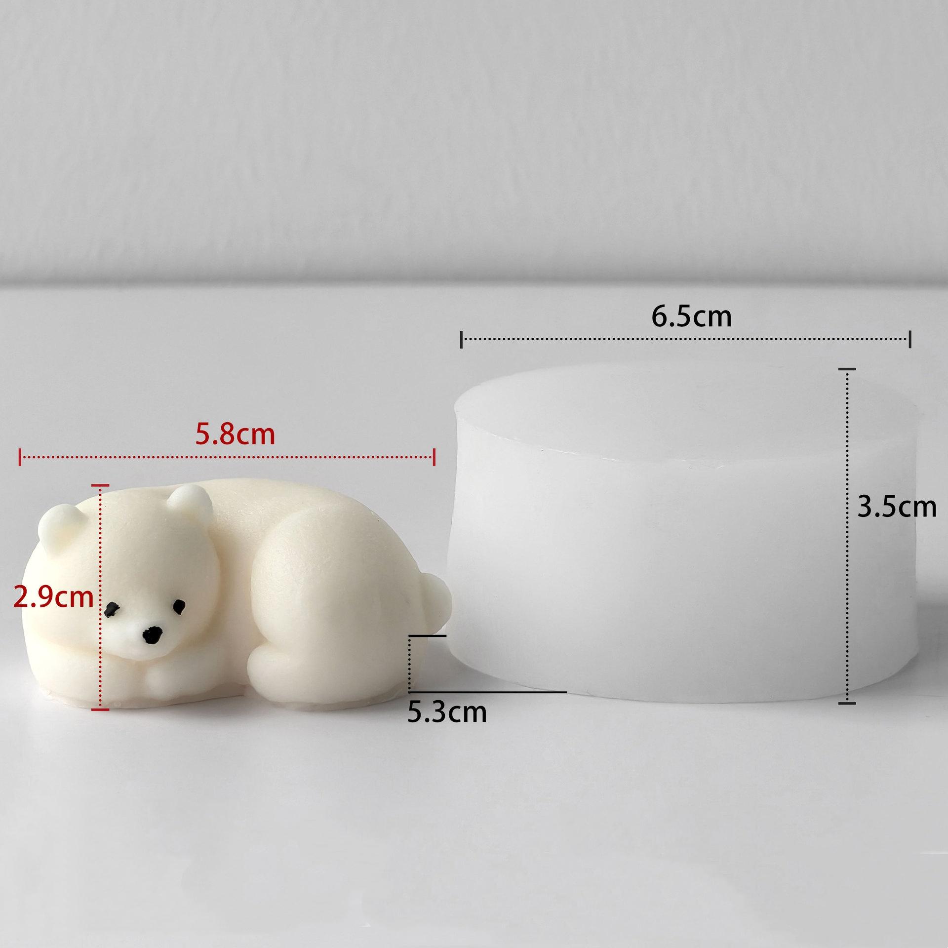 Polar Bear Candle Mold Heat Resistant Gypsum Making Mold Handmade Soap Mold Cute For Diy Crafts Wedding Gift Birthday Party