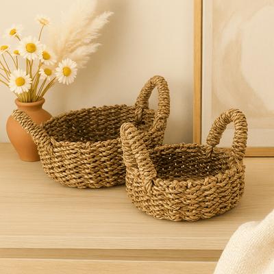 Natural Seagrass Baskets, Set of 2