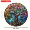 2d Flat 20*20cm, Round Wooden Sign Big Tree Decorative, Entrance Decor, Big Tree Theme, for Bar, Club, Home, Room, Kitchen, Garden, Bedroom Decor.