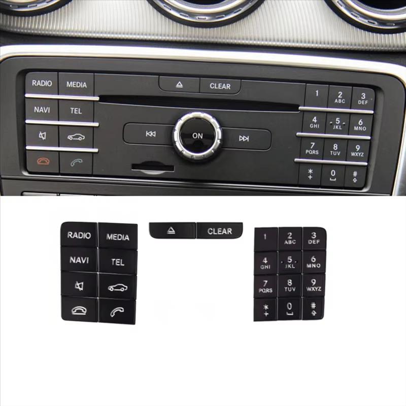 Car Center Console CD Panel Multimedia Button Stickers for Mercedes Benz CLS W218 2014-2017 GLA X156 2013-2016