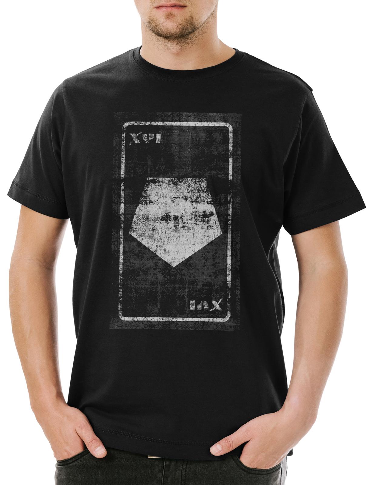 Tarot The Tower of Babylon Mens T-Shirt Mens Womens Tees Top Card Cards Card Voddoo The Tower 2XL