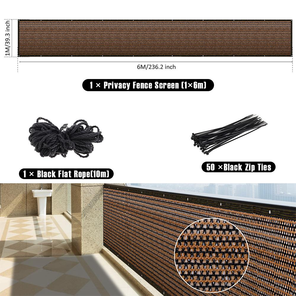 1/2Pcs Balcony Privacy Fence Netting Mesh Shade Net Cover Breathable Garden Shelter Screen Outdoor Sunshade for Yard Porch Patio