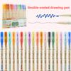 18 Colors Dual Tone Brush Tip Highlighter Pens Set Dual-Color Soft Brush Painter For Drawing Painting Lettering A7970