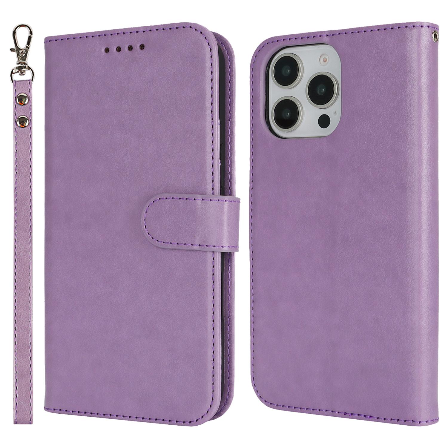 

Для iPhone 16 Pro Max Чехол Текстура R61 Кошелек Кожаный Чехол-книжка для телефона Purple