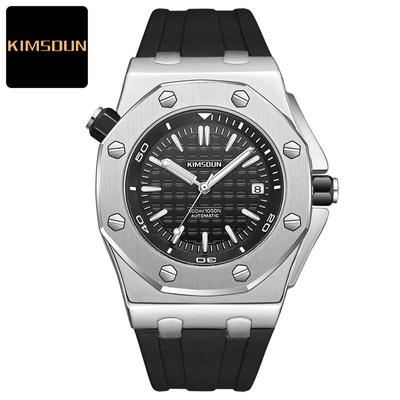 KIMSDUN nuevo producto tres agujas reloj mecánico completamente automático moda luminosa impermeable reloj de hombre