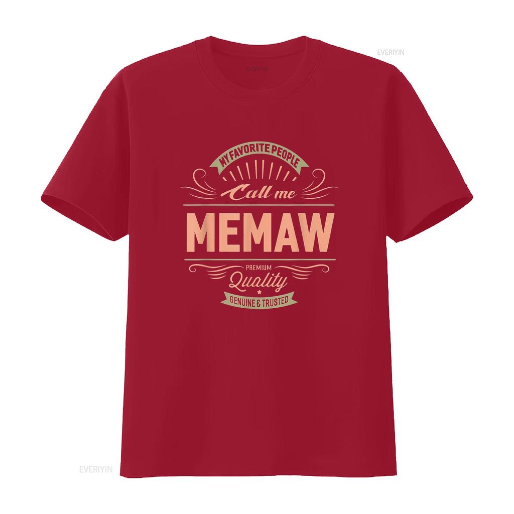 Womens My Favorite People Call Me Memaw Grandma Mother T Shirt vintage Washed Casual fashion designer clothes streetwear homme