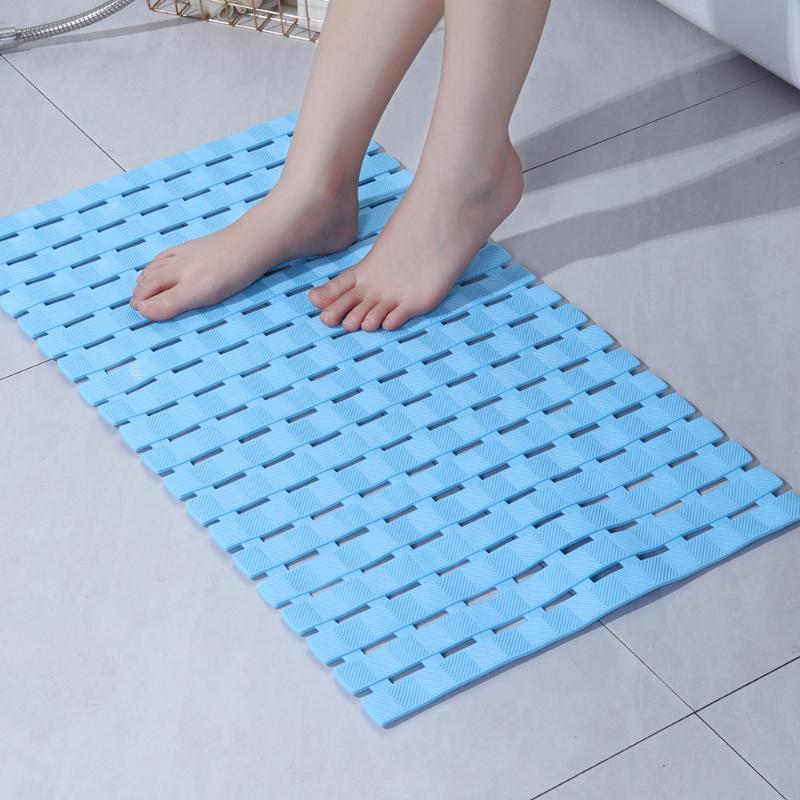 

Non-Slip Bathroom Mat Pvc Non Slip Mat Bath Floor Shower Drainage Quickly Dry Carpet Waterproof 50x80cm синій