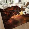 1PC Dragon's Fiery Warcraft Game Floor Mat for Living Room, Game Rooms, Office, Bedroom, Office Floor Mat Playful Design, Christmas Fan Gifts