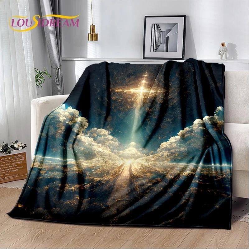 3D Pray Holy Bible Cross Jesus Soft Flannel Blanket for Bed Bedroom Sofa Picnic,Throw Blanket for Cover Outdoor Leisure Nap Gift