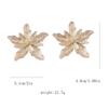 Creative design, three-dimensional multi-layer metal flower earrings, simple and versatile, stylish and trendy alloy stud earrings