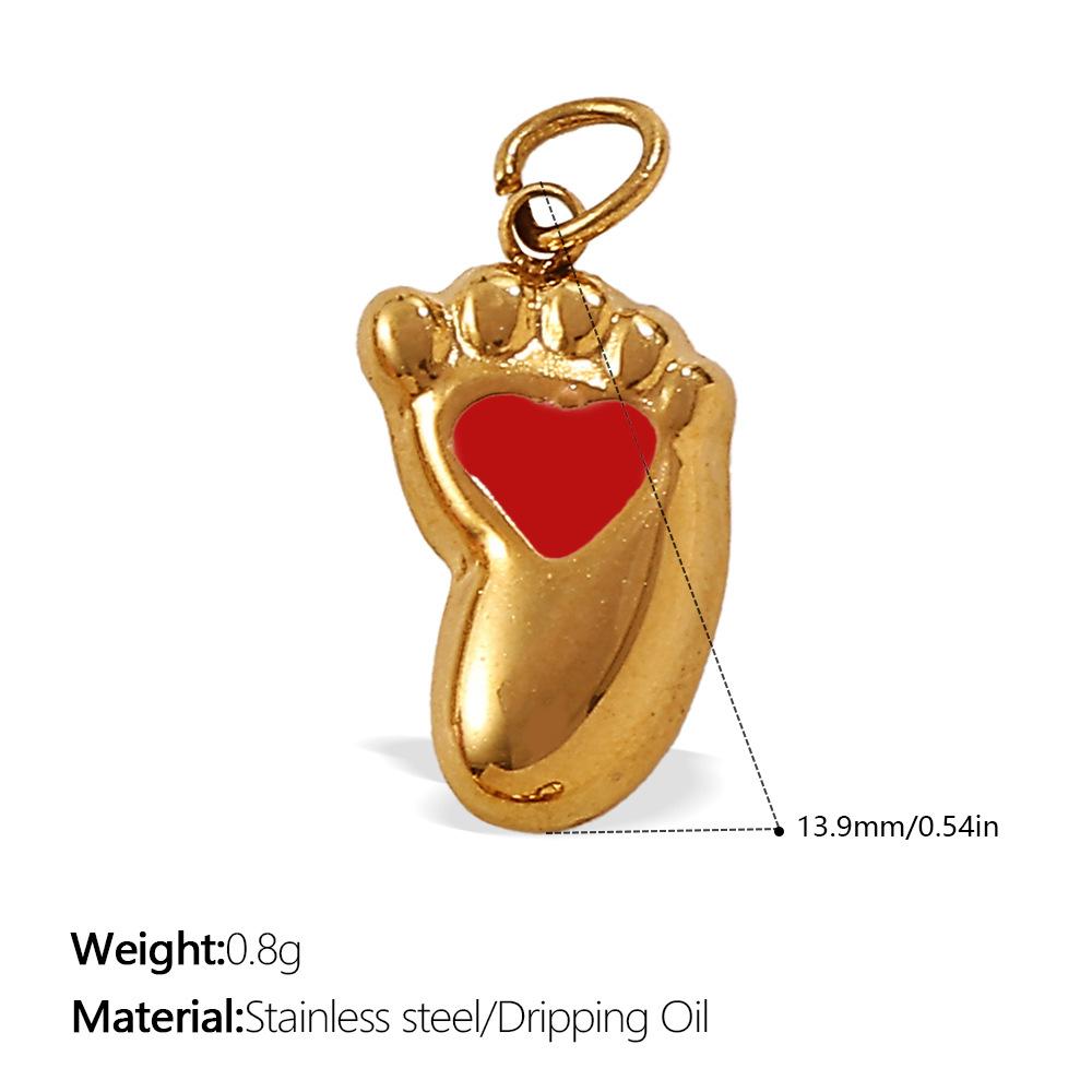 Cartoon Oil Dripping Fruit Diy Pineapple Pendant Stainless Steel Gold-Plated Dopamine Accessories