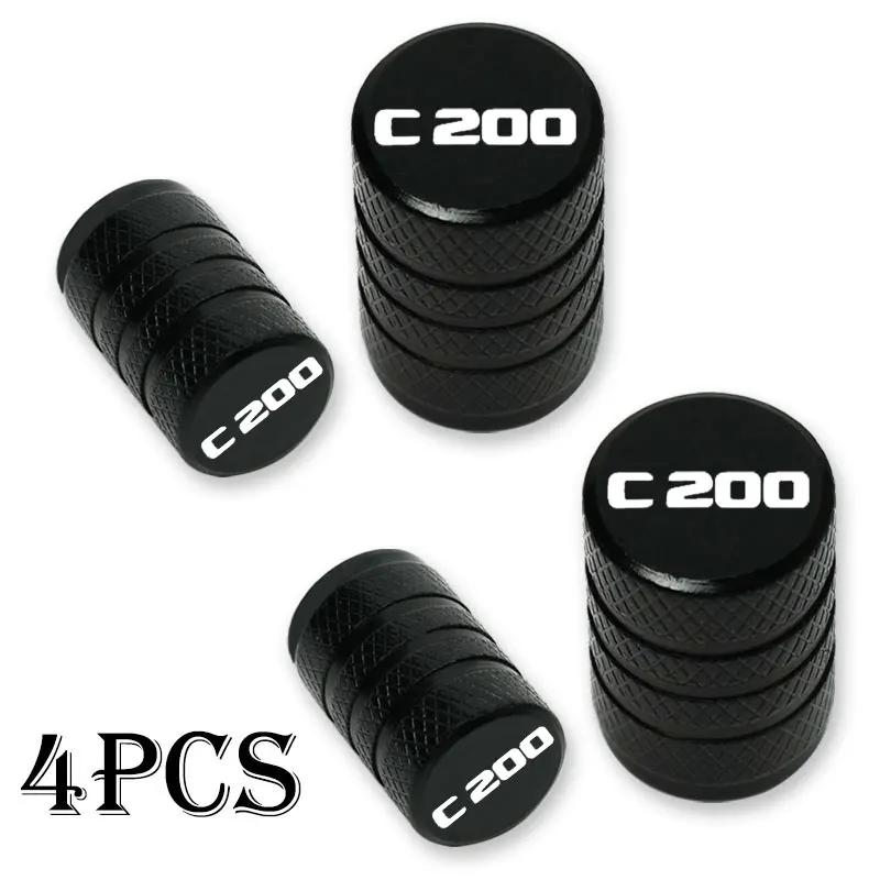 4pcs Car Wheel Tire Valve Caps Tyre Stem Covers Airdust Waterproof For Mercedes Benz C200 Accessories
