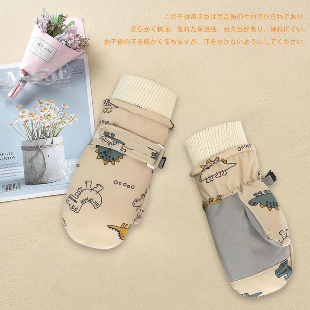 Tidyworm Baby Cold Cute Dinosaur Perfect for Playing In the Toddler Boys and Cold Perfect for Outdoor Activities Size Ages Gloves, Winter, Waterproof,