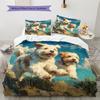 Shih Tzu and grass Pattern Bedding Home Decoration Birthday Gift (1 * duvet cover + 2 * pillowcase, without core)