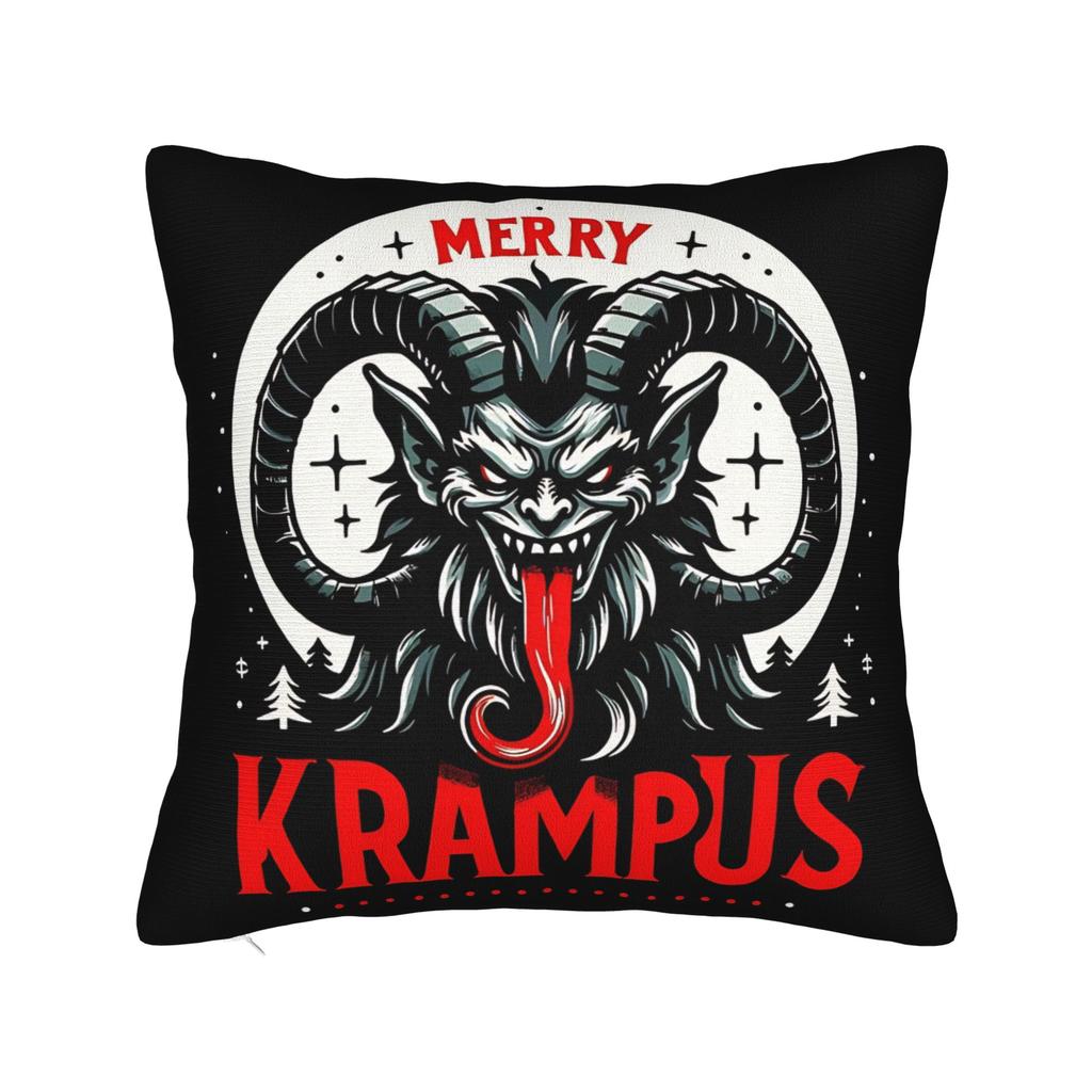 Merry Krampus Horror Pillowcases Novelty Pillow Case For Living Room Sofa Comfy Pillow Cover