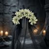Dark Bride Bride Veil Black Tulle Gothic Headpiece Cosplay Headband Gothic Cosplay