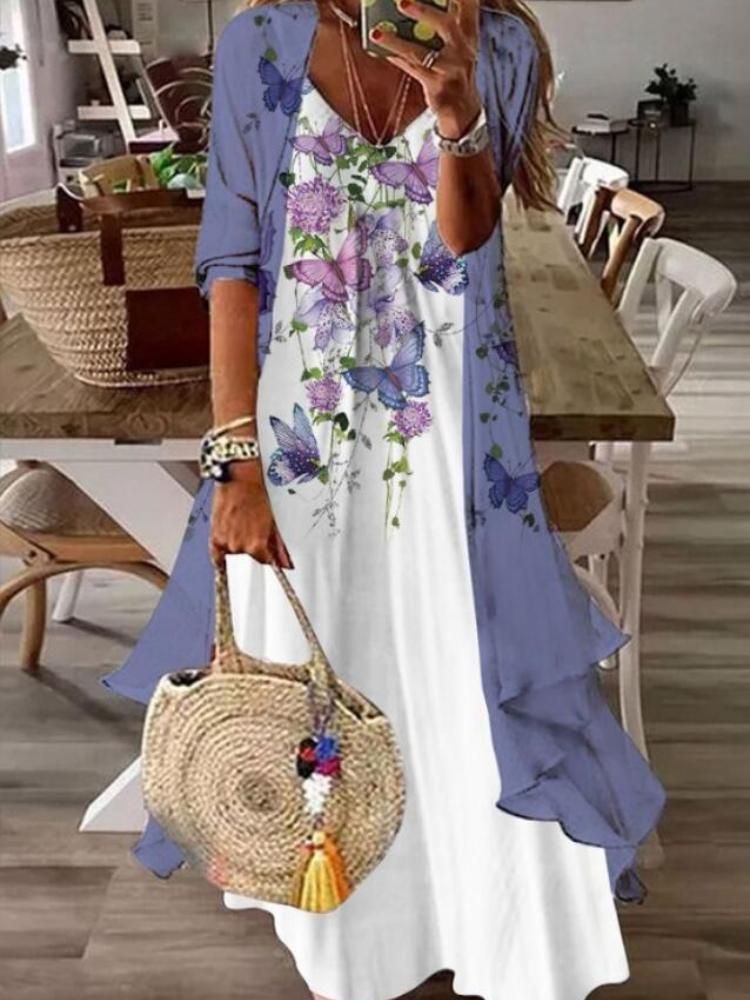 Women's Teal Lace Maxi Dress with Matching Cardigan for Casual Wear