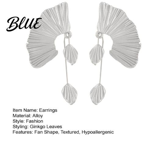 Comfortable Stylish Earrings Women Chunky Dangle Ginkgo Leaf Fan Shape