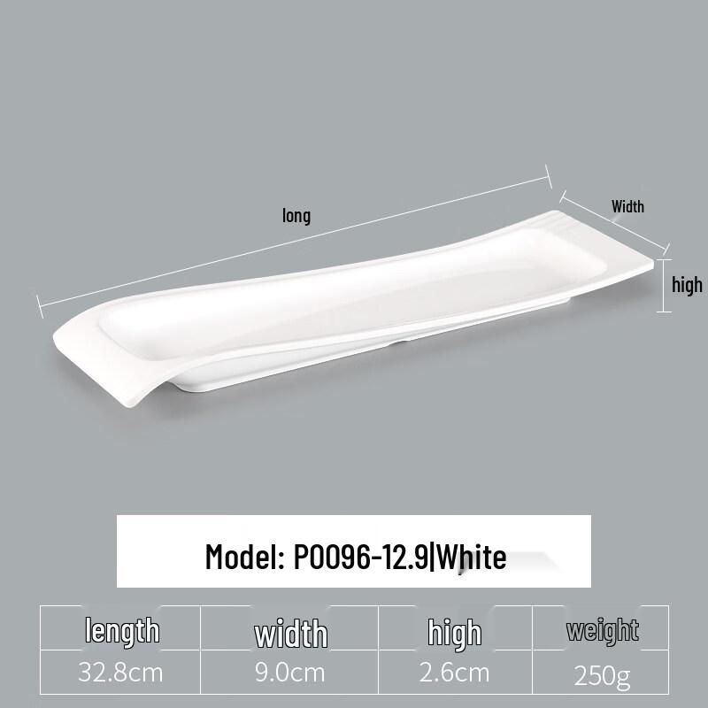 Yipan Melamine Rectangular 3-Compartment Plate