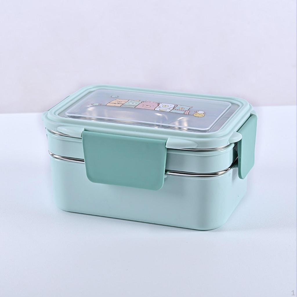 2 Layer Stainless Steel Bento Box, Large Capacity Lunch Container Food Storage Containers Picnic