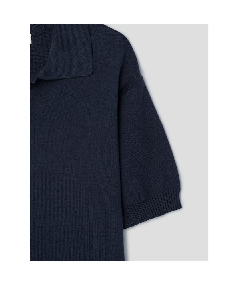 8SECONDS Collared Short Sleeve Pullover Navy