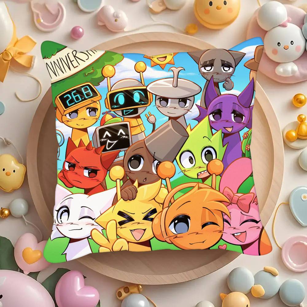 

Anime S-sprunkis fun game Pillowcases cushion covers living room sofas home decor gifts 12x12Inch