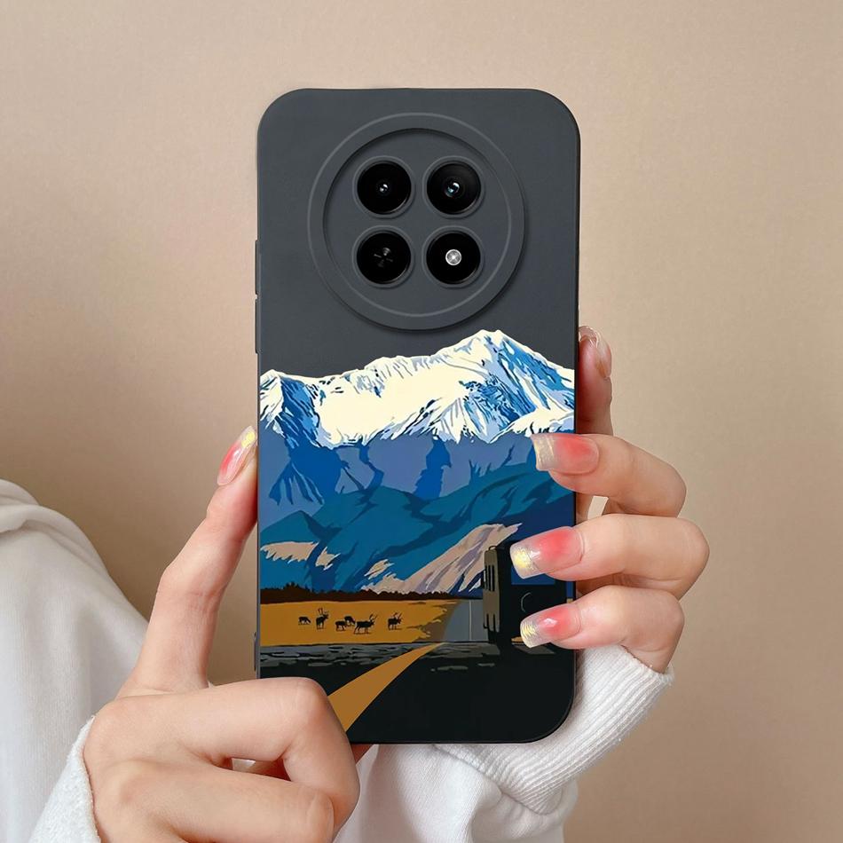 For OPPO Realme 12X 5G Phone Cases Cartoon Liquid Silicone Full Coverage Anti Drop Shell For Realme12 X Back Covers Bumper Funda