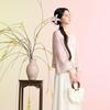 Sancai Floating Light Flower Shadow Jacquard Cardigan