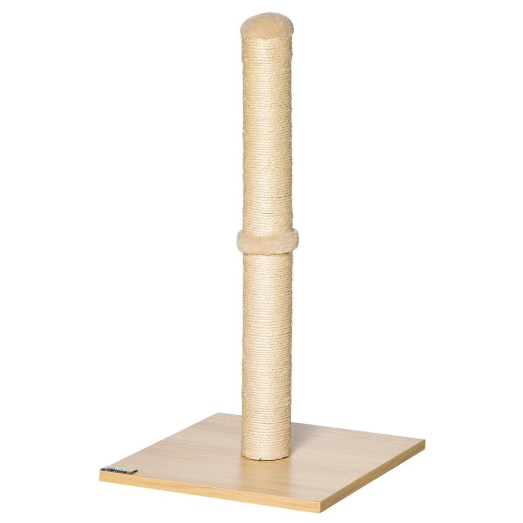 Scratching Post 60 cm Tall Scratching Trunk for Cats up to 5 kg, Cat Scratching Tree with Sisal Rope, Beige+Oak