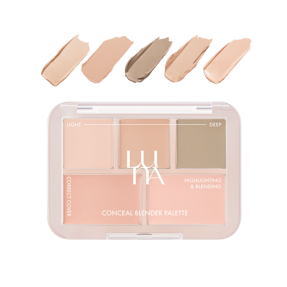 Luna Conceal Blender Palette 6g + Dual Brush Set